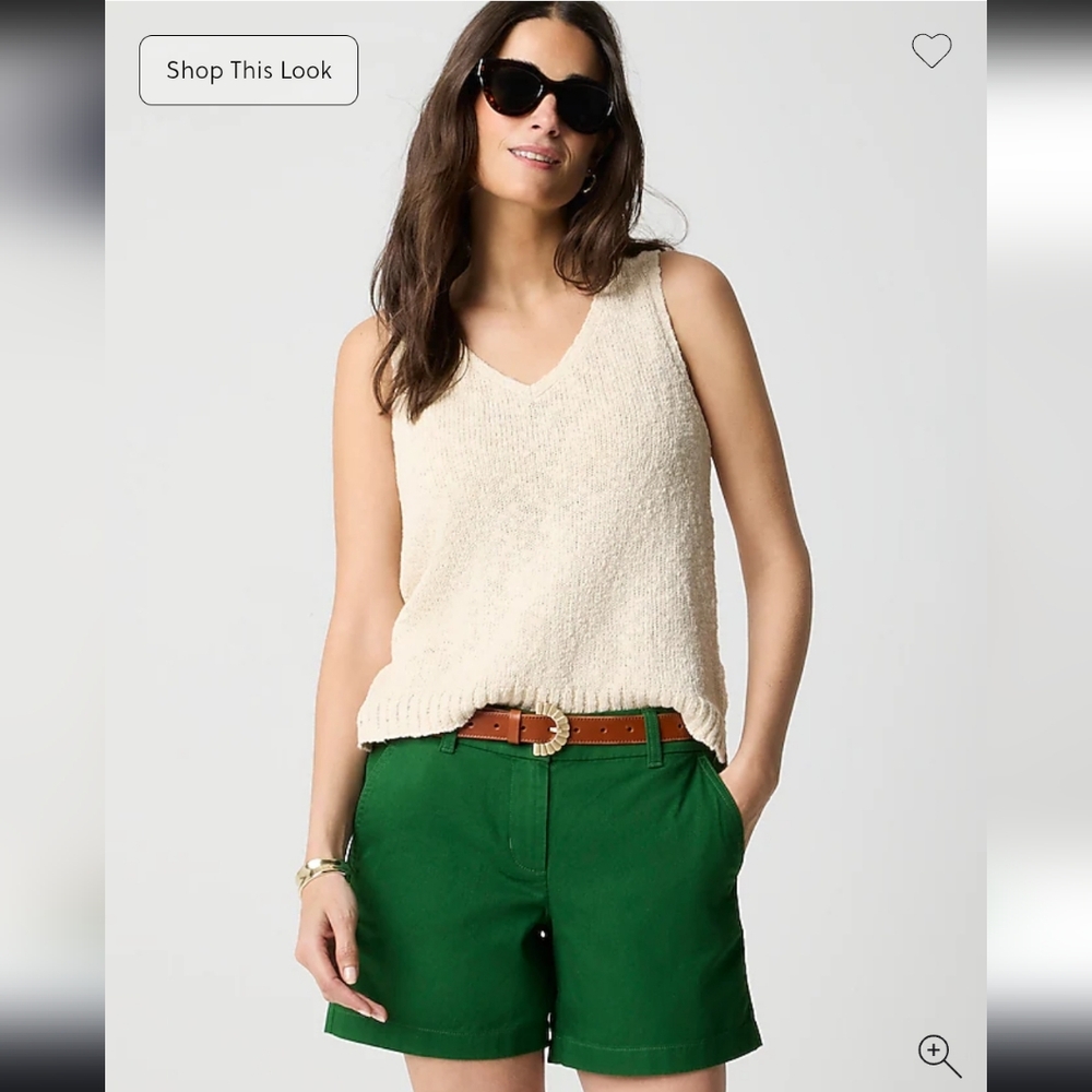 J. Crew Factory Green Casual Cotton Blend Shorts, Size 34